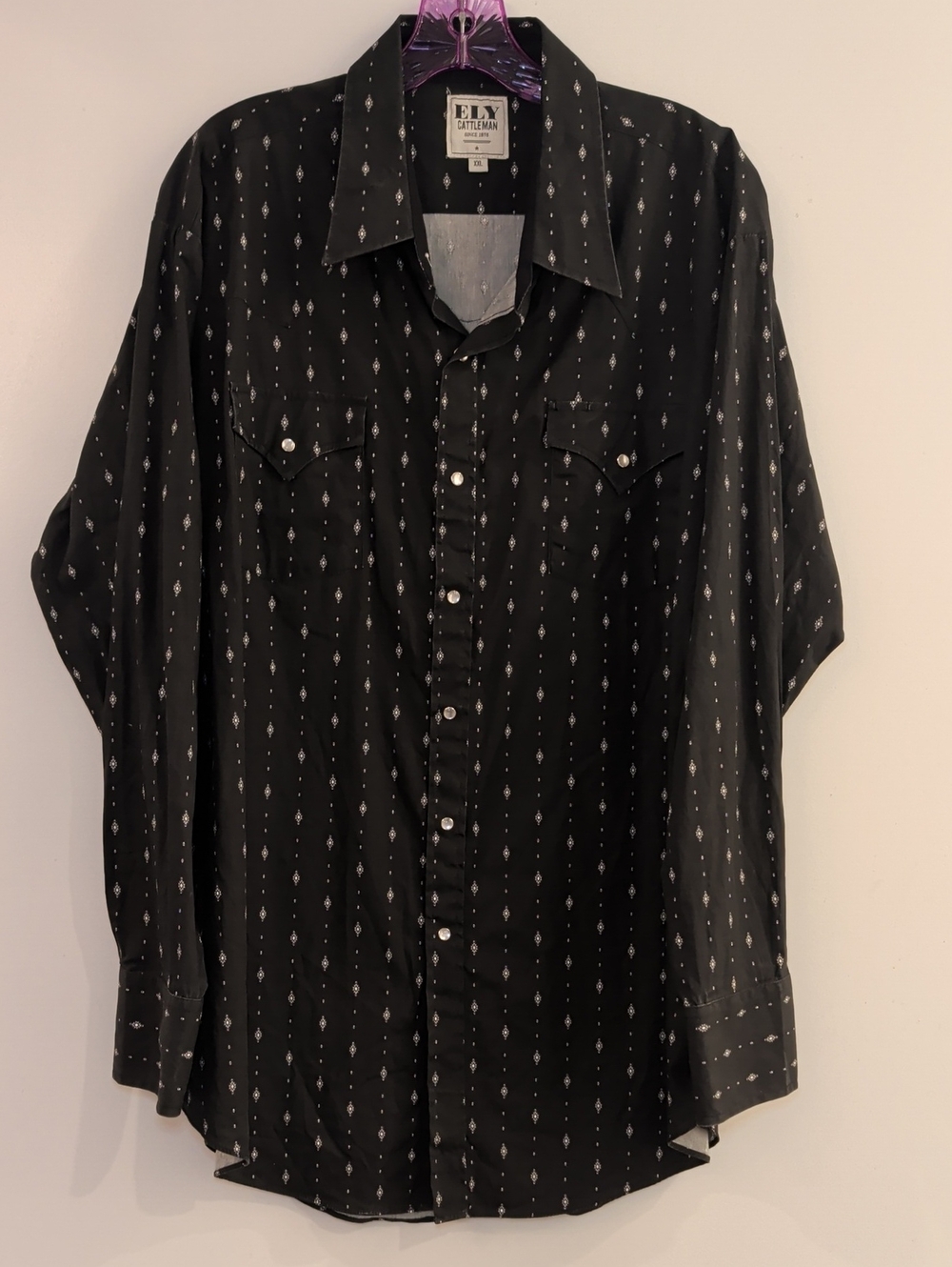 Ely Cattleman Pearlsnap Long Sleeve Collared Shirt Size XXL